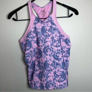 Athleta Girl XXL Free Spirit Tankini Top Swim Youth 16 Pink Blue Marble Padded